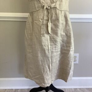 J Crew Linen Sleeveless Sheath Sz‎ 12 EUC Champagne Shimmer